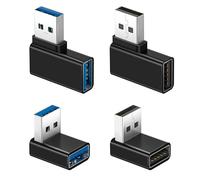 Basesailor Adaptador USB 3.0 Ángulo 4 Pack,Conector Extensión USBA 90 Grados Arriba Abajo 5Gbps Convertidor Forma L para Hub USB,PS5 PS4 Slim,CarPlay,Impresora,PC,Laptop,Cargador Tipo A,Teclado,Ratón