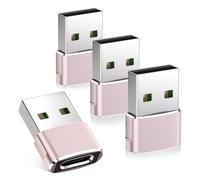 Basesailor Adaptador USB a USB C 4Pack,USB C Hembra a USB Macho Conversor Cable Cargador Tipo A para iPhone 17 16 15 14 13 12,iPad Mini 6 7 Pro Air 4 5,Samsung Galaxy Plus S23 S24 Ultra,A73 A54 A53