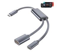 Basesailor Adaptador USB C a HDMI 4K@30Hz 2 en 1 con Carga PD 100W,convertidor Tipo C a HDMI Hembra para iPhone 17/16/15 Pro MAX Plus,MacBook,iPad Air/Mini,Samsung S25/S24,Steam Deck,Nintendo Switch