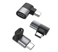 Basesailor Adaptador USB C Ángulo de 90 Grados 3Pack,Tipo C 3.2 Macho a USBC Hembra PD 100W 40Gbps USB4 Extensión Conector Carga Rápida para Steam Deck,iPhone 17 16 15,Switch,PC,Tablet