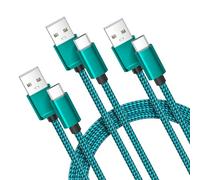 Basesailor Cable Cargador USB Tipo C 1/2/3M,Pack de 3,Cable Carga Nailon para iPhone 17 16 15 Pro Max Air,CarPlay,Samsung Galaxy A50 A51 A52 A53 A54 A70 A72 A73 A42 A32 A33 A34,S25 S24 S23,Tab S9 S8