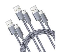 Basesailor Cable Cargador USB Tipo C 1 2 3M,Paquete 3 Unidades,Cable Carga Nailon para iPhone 16 15,Kindle Fire HD 9th,10th 2020,Paperwhite 2021 11th Gen,iPad Air 4 5 Mini 6,Galaxy Z Flip Fold,S25