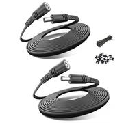 Basesailor Cable Extensión 12V DC 3M/2Pack,Prolongador Alimentacion 5V 9V DC 5.5 x 2.1 mm,Alargador Plano 5521,Cable DC Hembra a Macho para Cámara Seguridad Vigilancia CCTV,Cámara Red IP,LED,DVR