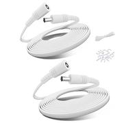 Basesailor Cable Extensión 12V DC 3M/2Pack,Prolongador Alimentacion 5V 9V DC 5.5 x 2.1 mm,Alargador Plano 5521,Cable DC Hembra a Macho para Cámara Seguridad Vigilancia CCTV,Cámara Red IP,LED,DVR