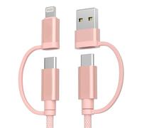 Basesailor para iPhone 15 16 14 13 Pro Max Cable USB C Múltiple 2M,4 en 1 Cable Tipo C Carga Rápida con USB A/Lightning Adaptador de Carga Rápido para Samsung Galaxy S25 S24 S23 A33,Apple iWatch 9