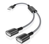 Basesailor USB Splitter Y Cable 0.3M,USBA 1 Uno Macho a 2 Dos Dual Hembra Extensión Alargador Cable Convertidor,Doble Puerto USB Extender Multi Hub Cargador Datos Adaptador Conector