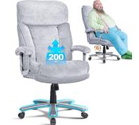 BASETBL Silla de Oficina 200KG, Silla Ejecutiva con Elevación a Gas de 4 Niveles, Base Integrada, Profundidad 52 cm, Terciopelo, Silla ergonomica Escritorio