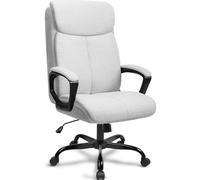 BASETBL Silla de Oficina ejecutiva, ergonómica Silla de Escritorio de Ordenador, cómoda Silla Acolchada para Juegos, Transpirable Gerente de Trabajo, Capacidad máxima 300 Libras (Tela Gris)…