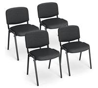 BASETBL Silla de Visitantes, Sillas Apilables, Silla Conferencia con Estructura de Metal Resistente y Respaldo Acolchado, Silla de Recepción, Estilo Comercial Empresarial, Silla sin Ruedas, Dos sillas
