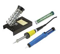 Basetech Kit de soldador de 230 V y 30 W, forma de lápiz, incluye estaño de soldadura, bandeja, bomba de succión y punta de soldadura