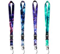 Basetousual 4 piezas Colgante Llaves Cuello, Cordon Cuello con hebilla, Lanyard Enfermera, Lanyard poliéster, para el Key,Teléfono,Tarjetas de Identificación (vistoso)