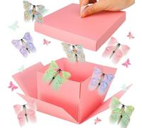 Basetousual Mariposas Voladoras Explosión Caja con 8 mariposas voladoras, embalaje regalo cumpleaños caja regalo misterio caja para Cumpleaños, Día de San Valentín, Decoración de Fiestas