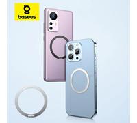 Baseus 2 uds soporte magnético anillo de Metal para iPhone 17 Air 16 15 Pro Max imán MagSafe para Samsung Xiaomi placa de carga inalámbrica Black