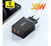 Baseus 30W cargador USB QC PD3.0 tipo C PD carga rápida cargador de teléfono para iPhone 17 16 15 14 13 12 Pro Max Xiaomi Samsung