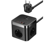 Baseus 30W Cube USB C Regleta GaN5 USB C Cargador USB 3 enchufes con Interruptor Portátil PD Cargador para MacBook, iPad, iPhone 16/15/14/13/12, Galaxy, Juego, Hogar, Oficina