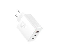 Baseus 65W Cargador USB C GAN, Cargador Rapido Multipuerto 2 USB C y 1 USB A, Compatible con Samsung Galaxy S23+/S22/S21/S20, iPhone 15 Pro Max/14/13/12/11, iPad Pro/Air, MacBook Air, Steam Deck