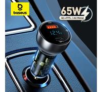 Baseus Cargador de mechero QC+PPS Cargador rápido 65W Gris