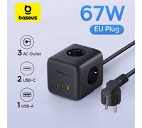 Baseus Regleta Enerfill Cube 67W 1,5m Negra