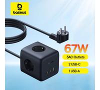 Baseus Regleta Enerfill Cube 67W 1,5m Negra