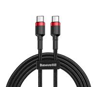BASEUS Accesorios Marca Modelo Cable USB-C para USB-C PD Cafule PD 2.0 QC 3.0 60W 200 cm (Negro y Rojo)