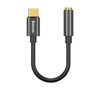 Baseus Adaptador de audio USB-C-Mini Jack de 3,5 mm, Negro