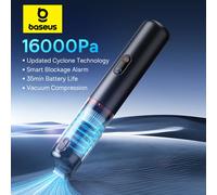 Baseus-aspiradora de coche inalámbrico A5, 16000Pa, potente, portátil, Mini aspiradora automotriz para coche, hogar, máquina de PC Cluster Black