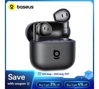 Baseus Bass BS2 Lite auriculares inalámbricos verdaderos Bluetooth 6,0 auriculares semiintrauditivos 2 micrófonos AI ENC 40H tiempo de reproducción IP55 SuperBass auriculares Galaxy Blue