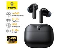 Baseus Bass EP10 NC -43dB Auriculares Inalámbricos con Cancelación de Ruido ANC, Bluetooth 6.0, Auriculares Inalámbricos Intrauditivos con 4 Micrófonos ENC White