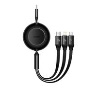 Baseus Bright Mirror 4, USB-C 3 en 1 Cable para Micro USB/USB-C/Lightning 100 W/3,5 A 1,1 m (negro)