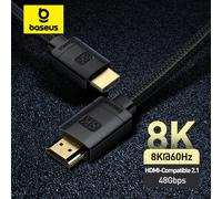 Baseus Cable Compatible con HDMI para Xiaomi Mi Box 48Gbps Digital para PS5 PS4 8K 2,1 4K 2,0 Compatible con HDMI Cables divisores 8K/60Hz 8K HD Cable