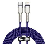 Baseus Cable de Transferencia de Datos USB C a Lightning de 20 W, tamaño de 2 Metros, Color Morado