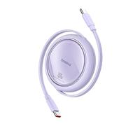 Baseus Cable USB Baseus Free2Draw Mini cable de carga retráctil tipo C a tipo C 100 W 1 m para teléfonos, iPad, portátiles y más (morado)