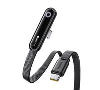 Baseus Cable USB C con Codo de 90°, Cable de Carga Rápida para Deportes Electrónicos Tipo C a C de 100 W con Luz Atmosférica Anular, 480 mbps, Cable Trenzado para iPhone16/16Pro/15, Samsung S24U, 1m