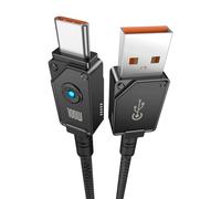 Baseus Cable USB C tipo C, 100 W, serie irrompible, cable de datos de carga rápida, 6 A, carga rápida para Honor Magic 6 Pro, Huawei P50 P30 Pro (negro, 1 m)