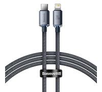 Baseus Cable de Carga Rápida y tarnsmisión de Datos Tipo-C A Lightning 20W Negro