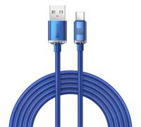 Baseus Cabo Usb Para Tipo C Pd100W Power Delivery Crystal Shine Cajy000503 2M Azul