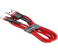 Baseus Cafule - Cable de carga rápida y datos compatible con iPhone X / XS / XR / XS Max, 2.4A, resistencia Kevlar, 50 cm, Rojo