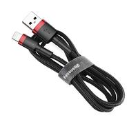 Baseus cafule - cable lightning usb (2 m, 1,5 a), color negro y rojo