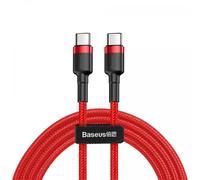 Baseus Cafule Cable USB Tipo-C a Tipo-C Carga Rápida 3.0 Power Delivery 2.0 60W 1m Rojo