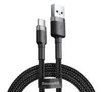 Baseus Cable Cafule USB a USB-C Conectar y Cargar 3 A 0,5 m Gris/Negro