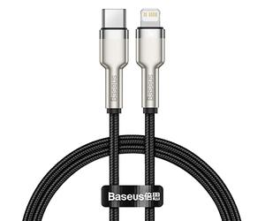 Baseus Cafule Serie Metal - Cable de carga y transferencia de datos, 1 m, 20 W, USB Tipo A y Lightning