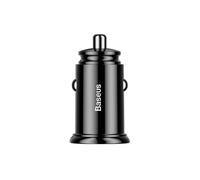 Baseus Cargador de Coche 30W Doble USB Carga Rápida 3.0 Alta Velocidad, Negro