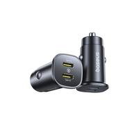 Baseus Cargador de Coche GoTrip USB y USB-C 30W Negro