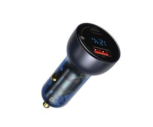 Baseus Cargador de Mechero QC+PPS Cargador Rápido 65W Gris