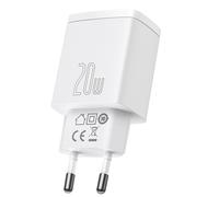 Baseus Cargador de red compacto USB-A/USB-C doble de 20 W,