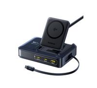 Baseus Cargador Inalámbrico5 en 1, Cargador USB C 160W con Qi2, Wireless Charger con Cable Retractil de 100W Compatible con Magsafe para iPhone 12-17, MacBook Pro/Air, iPad Pro y más