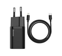 Cargador USB-C Baseus 1C Super Si 20W con carga rápida y cable Lightning 1M Negro