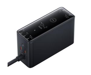 Baseus Cargador Rápido Inteligente de Escritorio GaN 3C+U+DC 240W + Cable CC-CC 240W 1m Negro