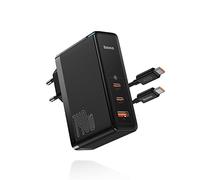 Baseus Cargador USB C de 140 W, 3 puertos, PD3.1 PPS GaN Charger 140 W USB C Fuente de alimentación Cargador rápido compatible con MacBook Pro/Air, Dell XPS, iPhone 15/14/13 Pro Max, iPad, Galaxy S24