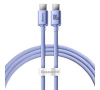 Baseus Crystal Shine - Cable de carga PD tipo C, 100 W, 120 cm, color morado
